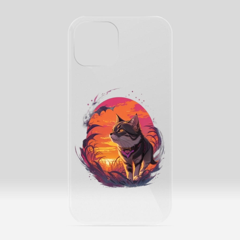Cat of the Sunset_iPhoneケース(クリア)