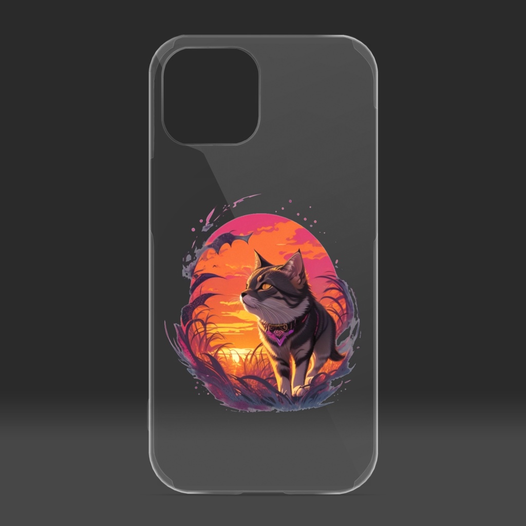 Cat of the Sunset_iPhoneケース(クリア)