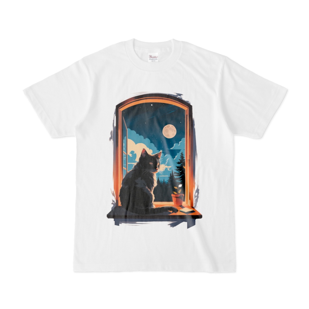月夜に佇む猫 #002_Ｔシャツ