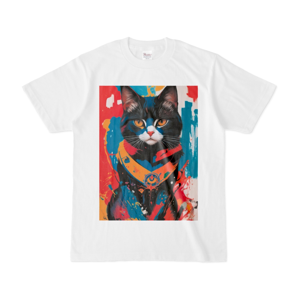 Cat Art T-shirts #003 白Ｔシャツ