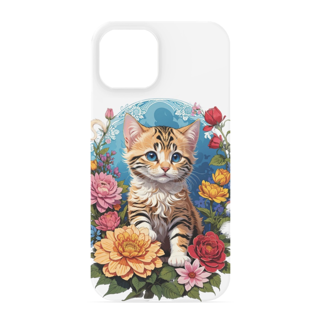 iPhoneケース_花と猫 #002