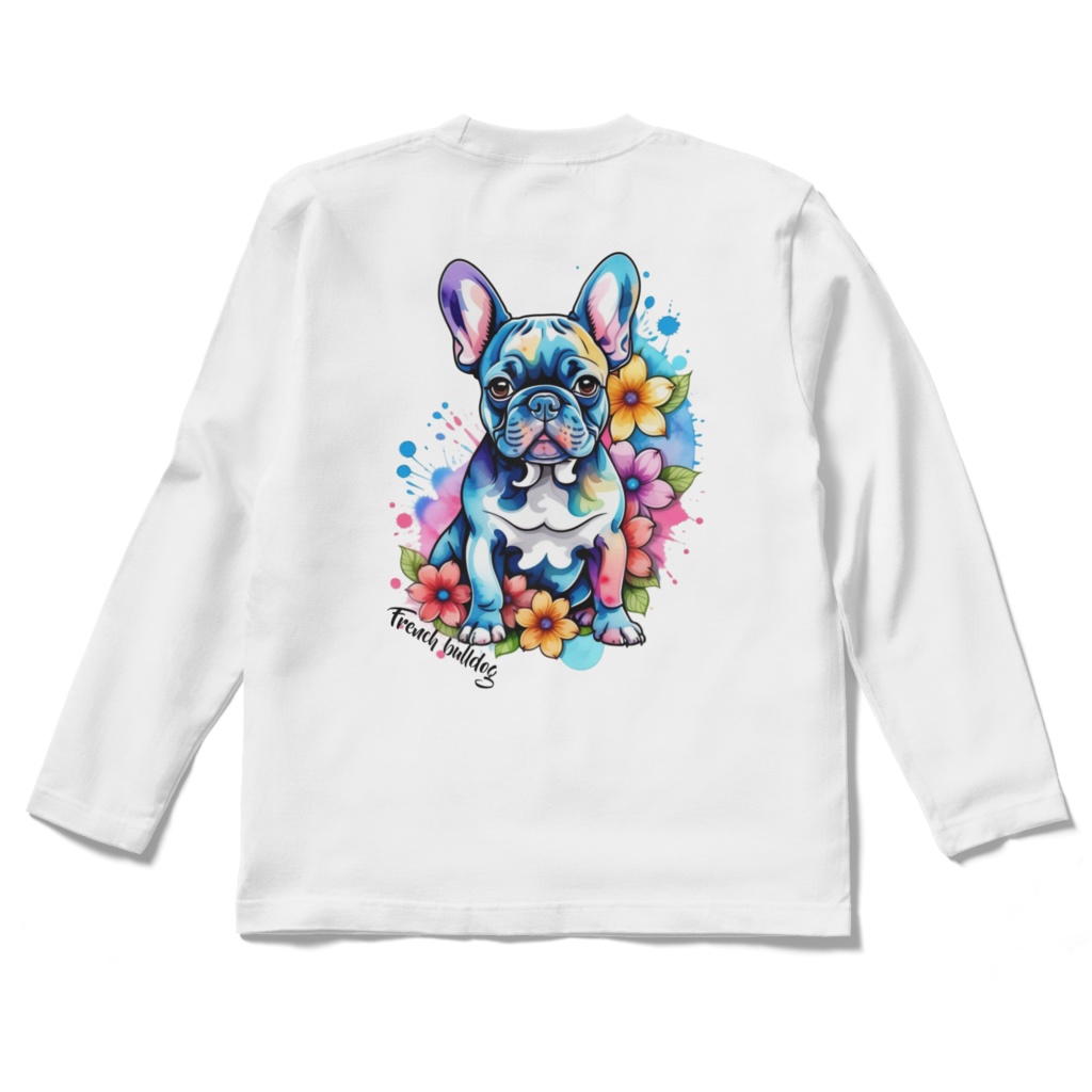 French bulldog_ロングスリーブTシャツ(バックプリント)