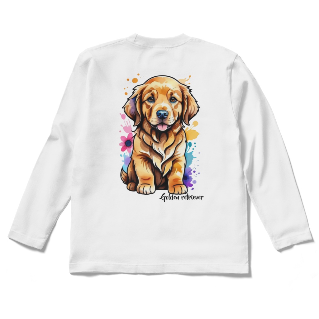 golden retriever_ロングスリーブTシャツ(バックプリント)