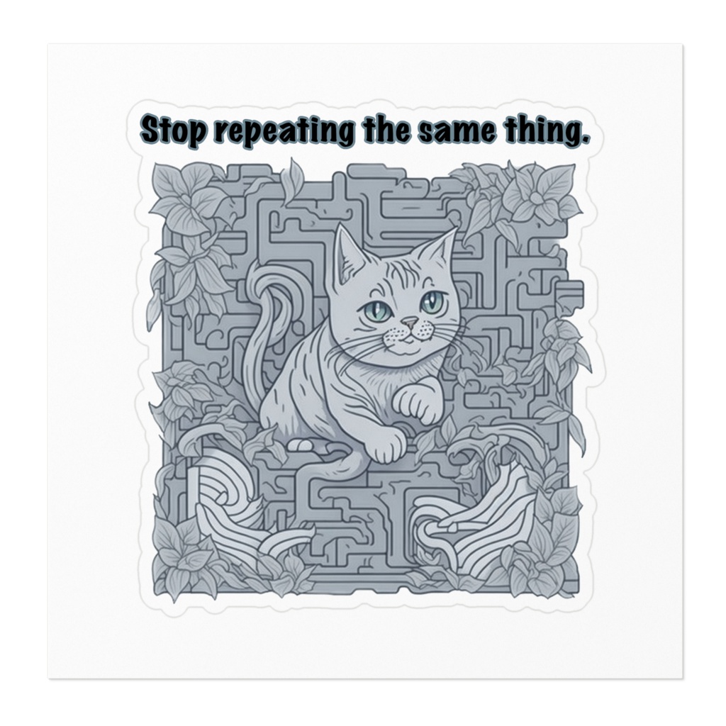 Stop repeating the same thing._ステッカー