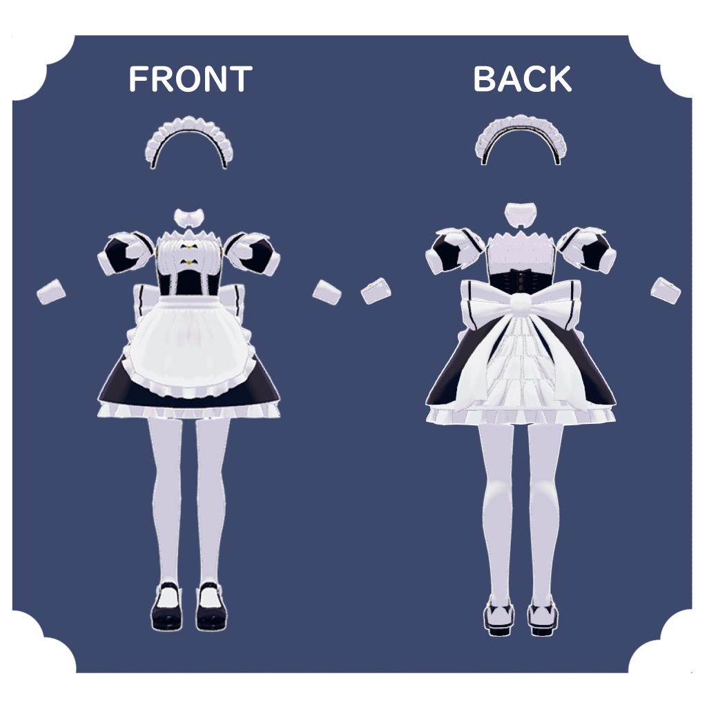 【レグニア向け衣装】かぼちゃチェストのメイド服