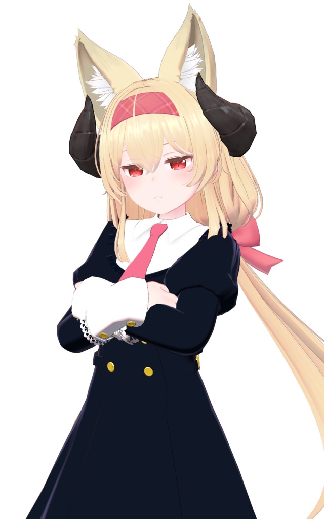 【レグニア向け衣装】キツネ耳とお嬢様っぽいクラシカルなワンピース