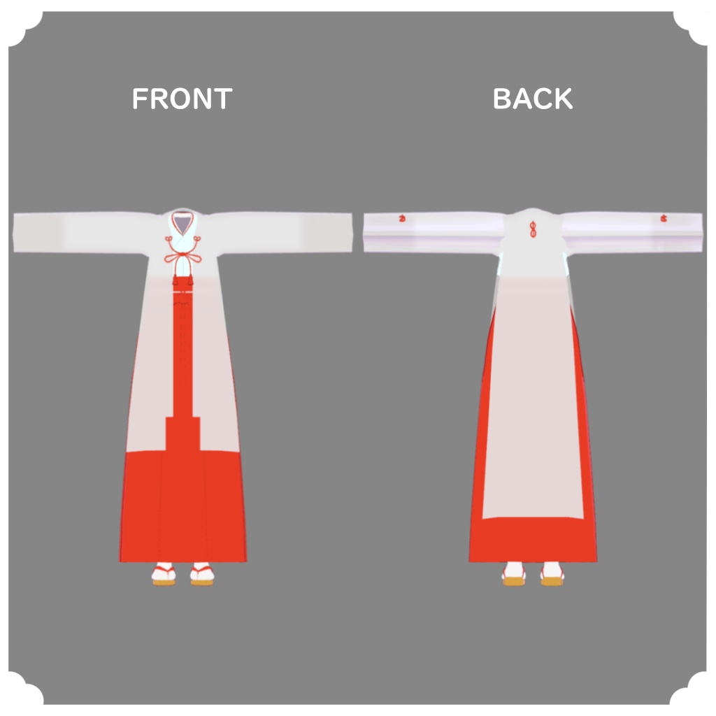 【レグニア向け衣装】シンプルな巫女装束