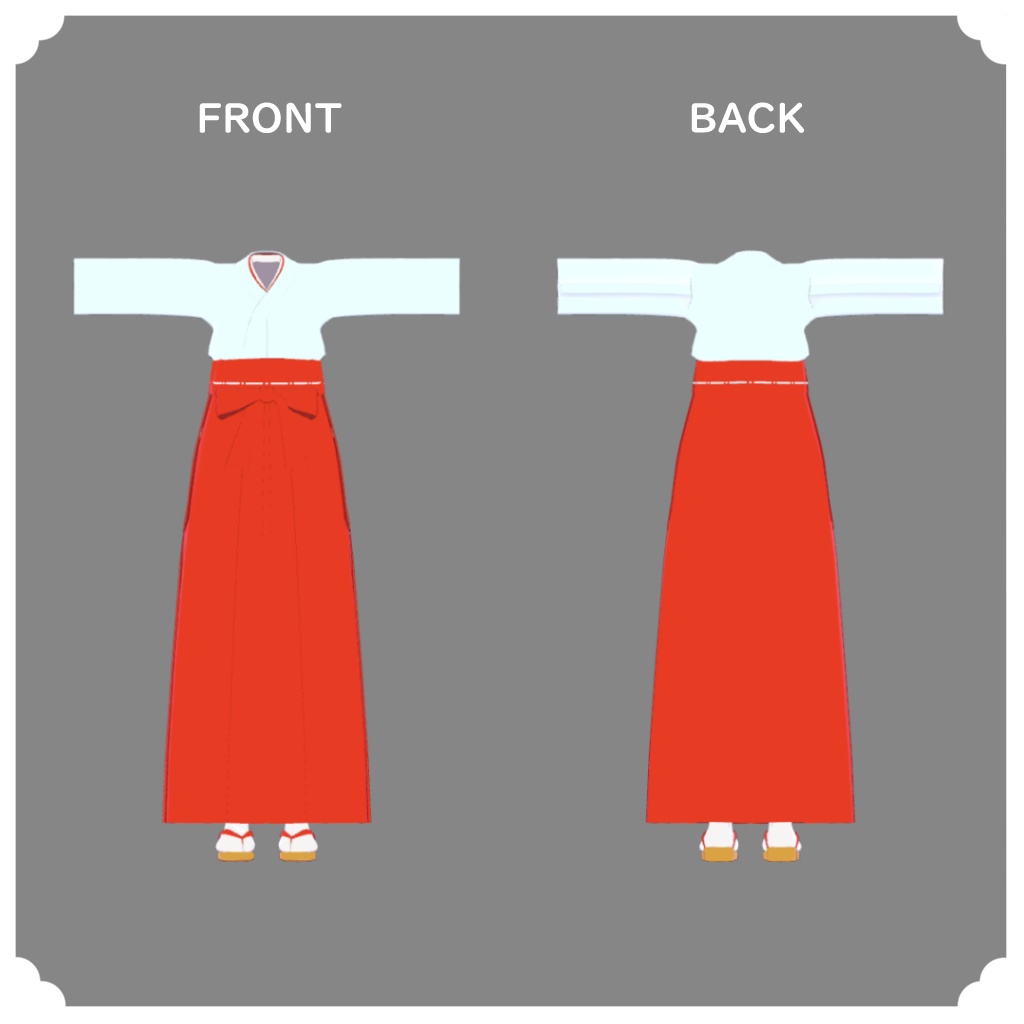 【レグニア向け衣装】シンプルな巫女装束