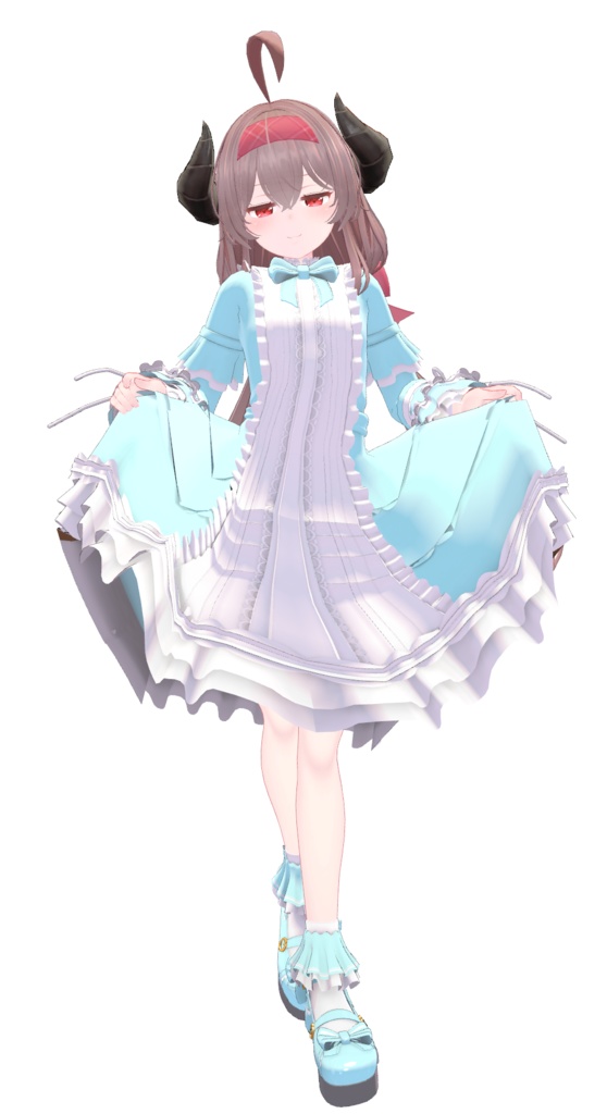 【レグニア向け衣装】イノセント感のあるドレス & おおきめなアホ毛