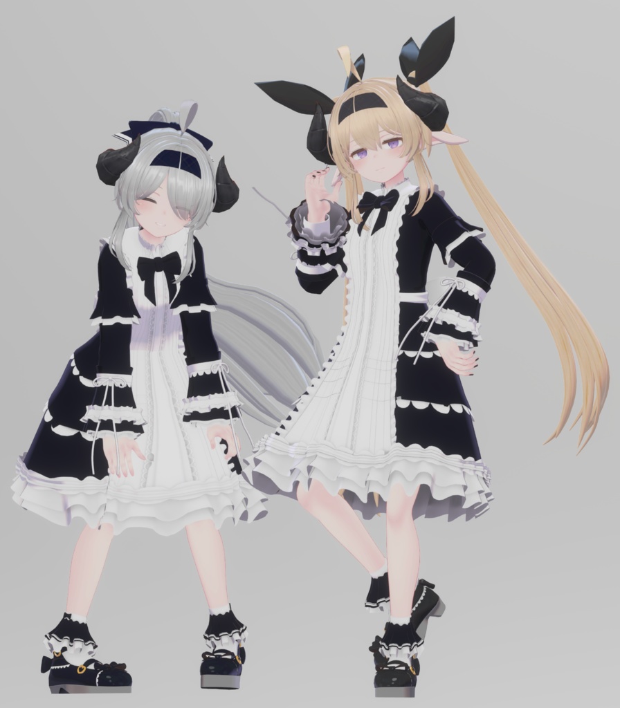 【レグニア向け衣装】イノセント感のあるドレス & おおきめなアホ毛