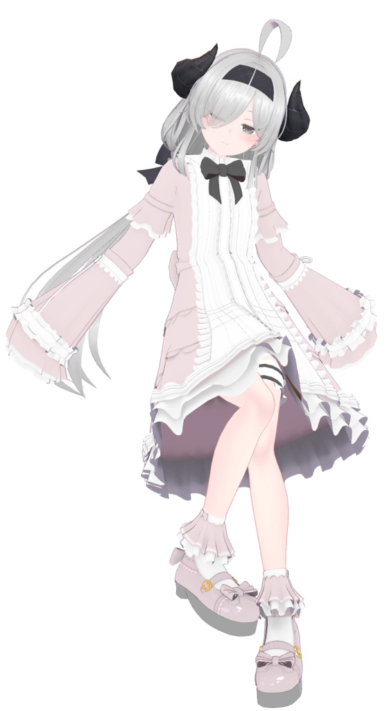 【レグニア向け衣装】イノセント感のあるドレス & おおきめなアホ毛