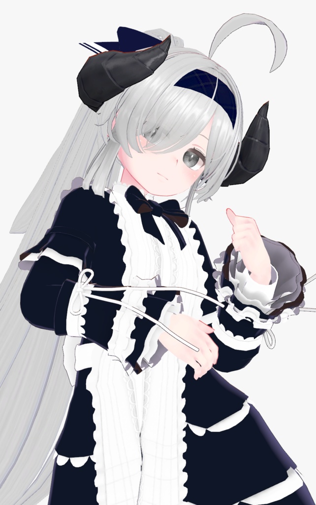 【レグニア向け衣装】イノセント感のあるドレス & おおきめなアホ毛