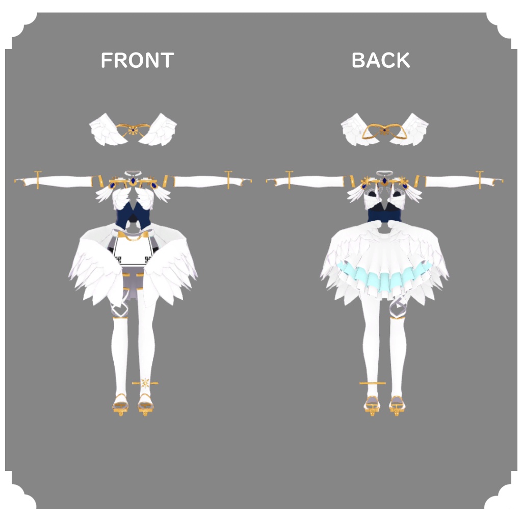 【レグニア向け衣装】頭に羽のある天使っぽい服