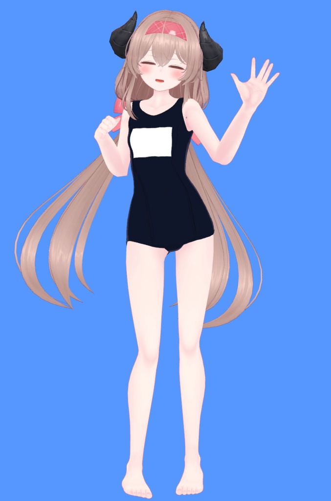 【レグニア向け衣装】フリル付きホルターネック水着+スク水