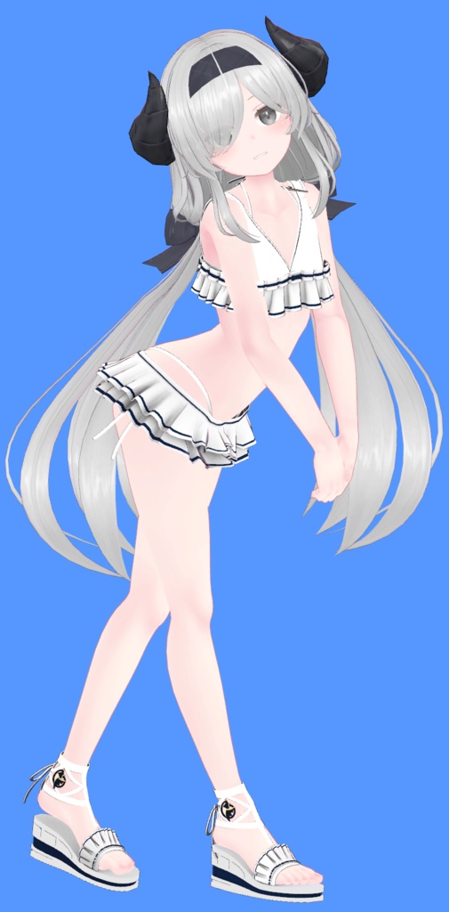 【レグニア向け衣装】フリル付きホルターネック水着+スク水