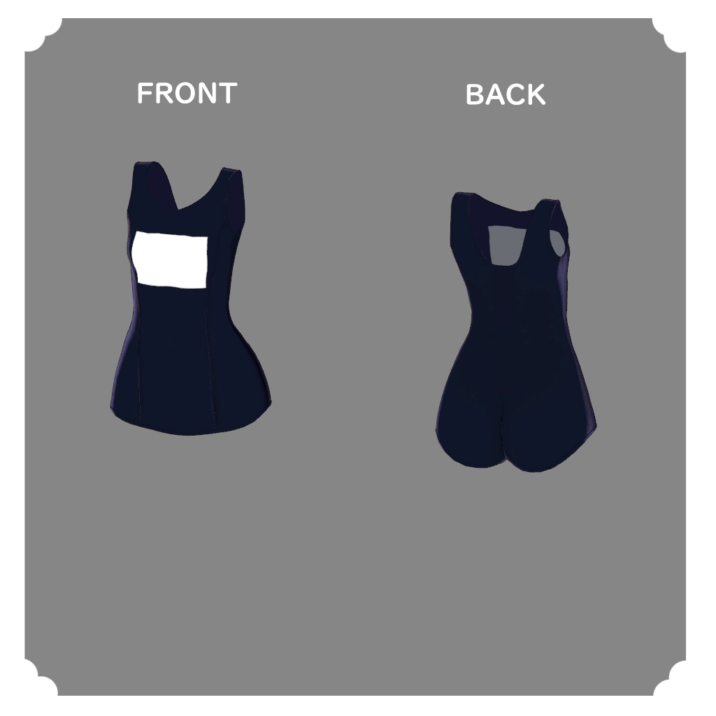 【レグニア向け衣装】フリル付きホルターネック水着+スク水