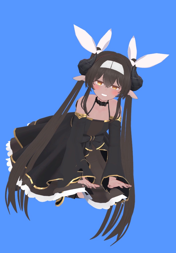 【レグニア用装飾】ツインテール+たれエルフ耳風装飾