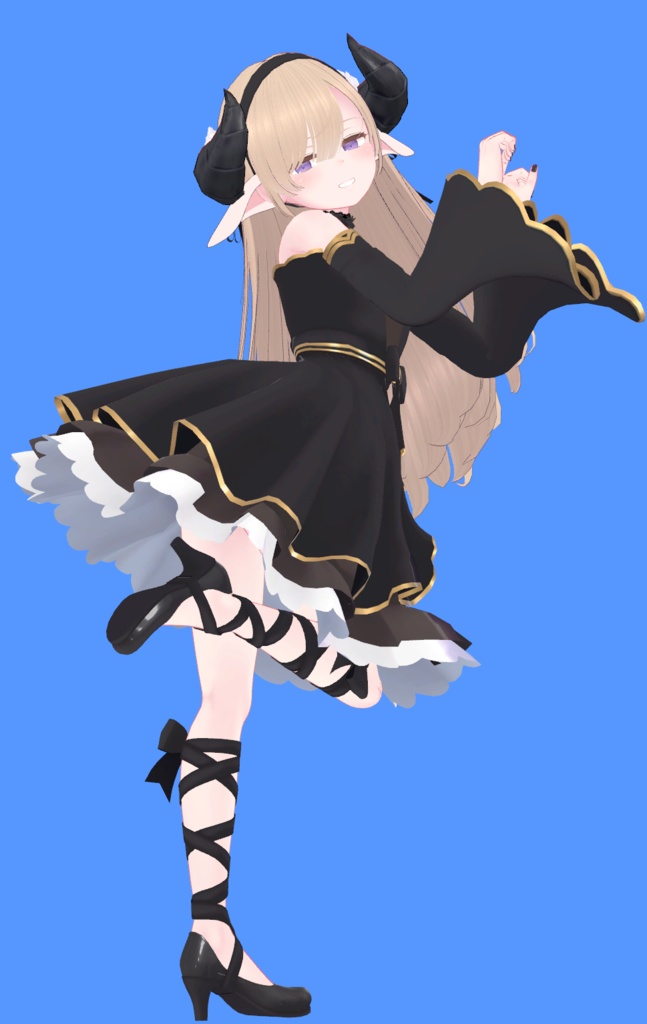 【レグニア用装飾】ツインテール+たれエルフ耳風装飾