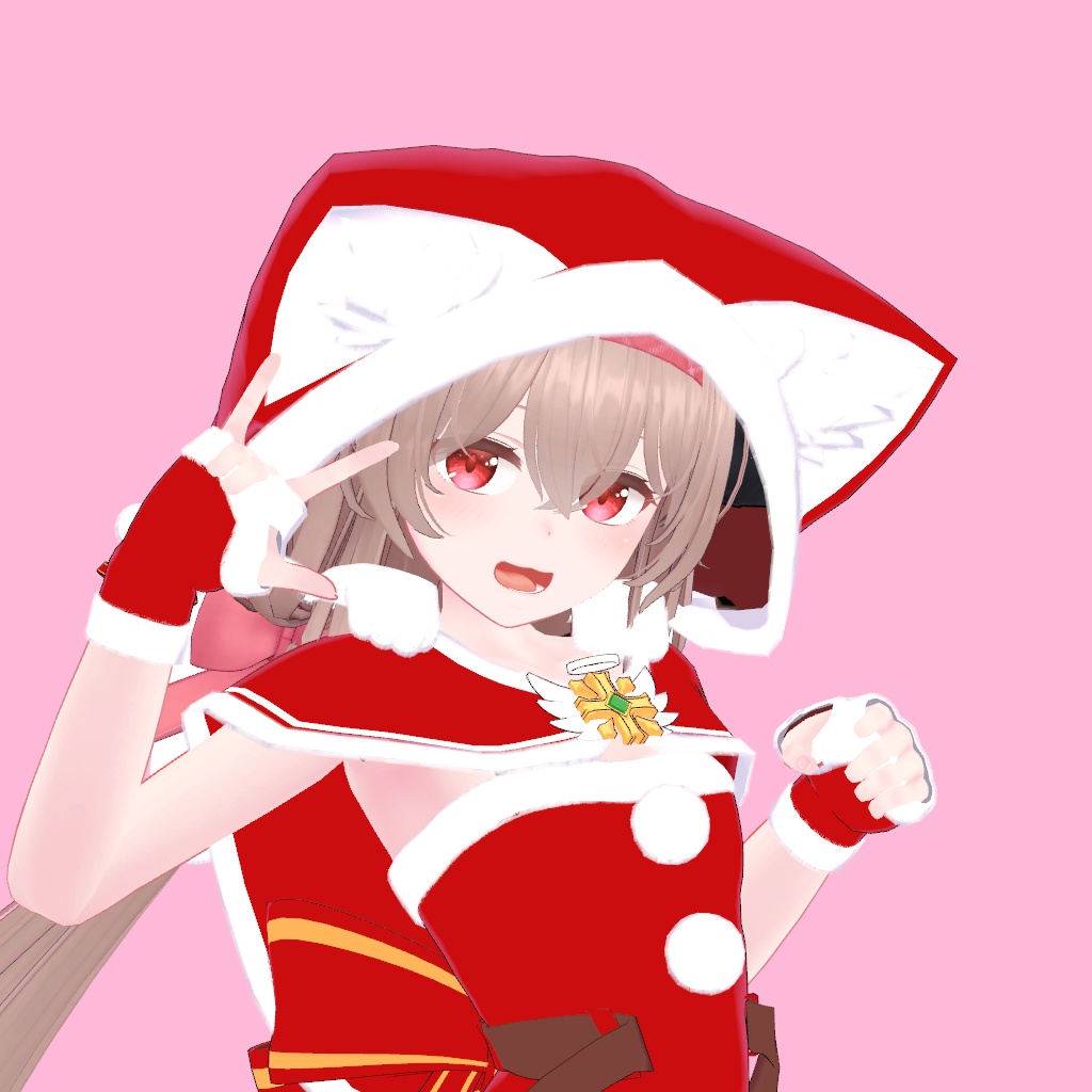 【レグニア向け衣装】ネコ耳フードの赤い服 +サナティア対応