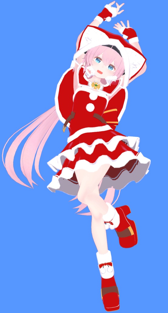 【レグニア向け衣装】ネコ耳フードの赤い服 +サナティア対応