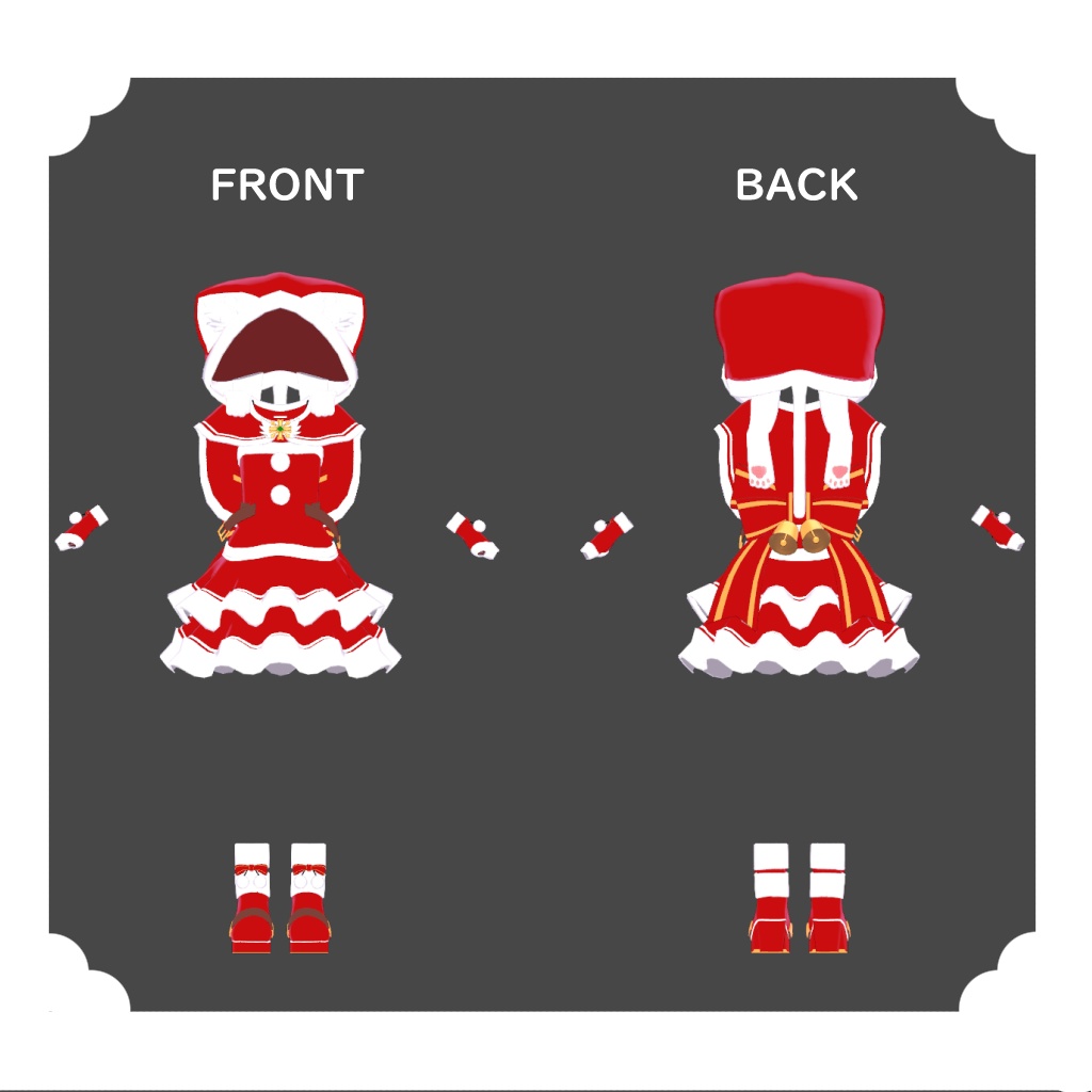 【レグニア向け衣装】ネコ耳フードの赤い服 +サナティア対応