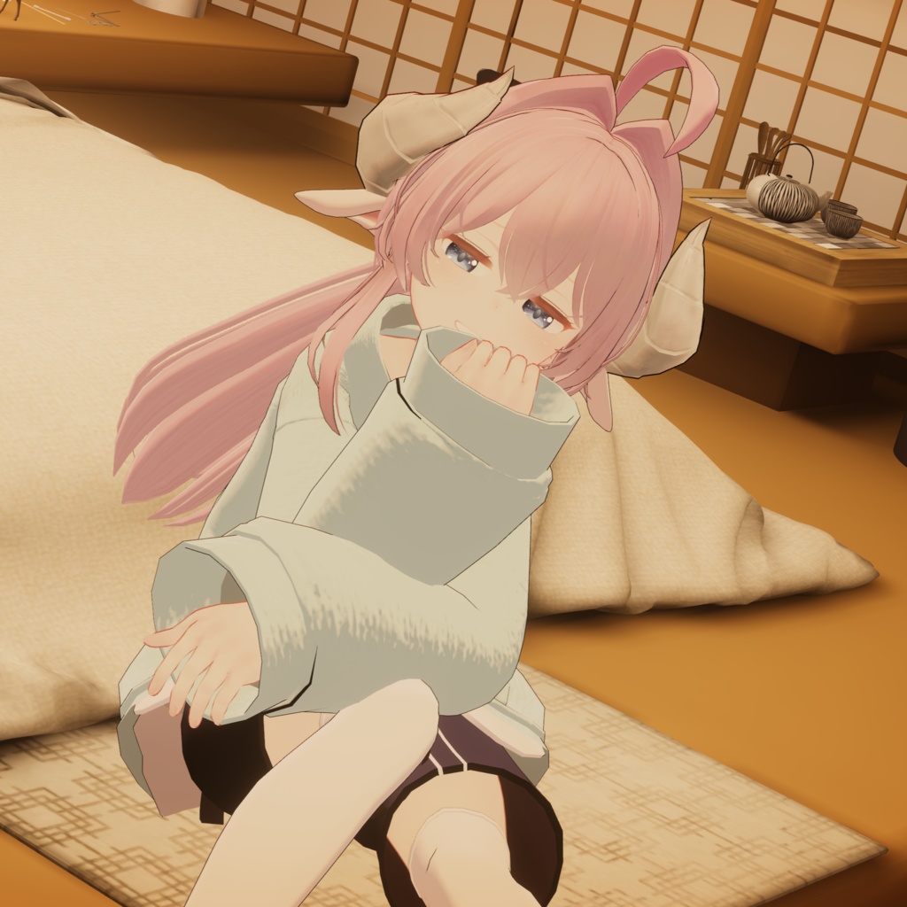 【レグニア向け衣装】タートルネックの部屋着スウェット