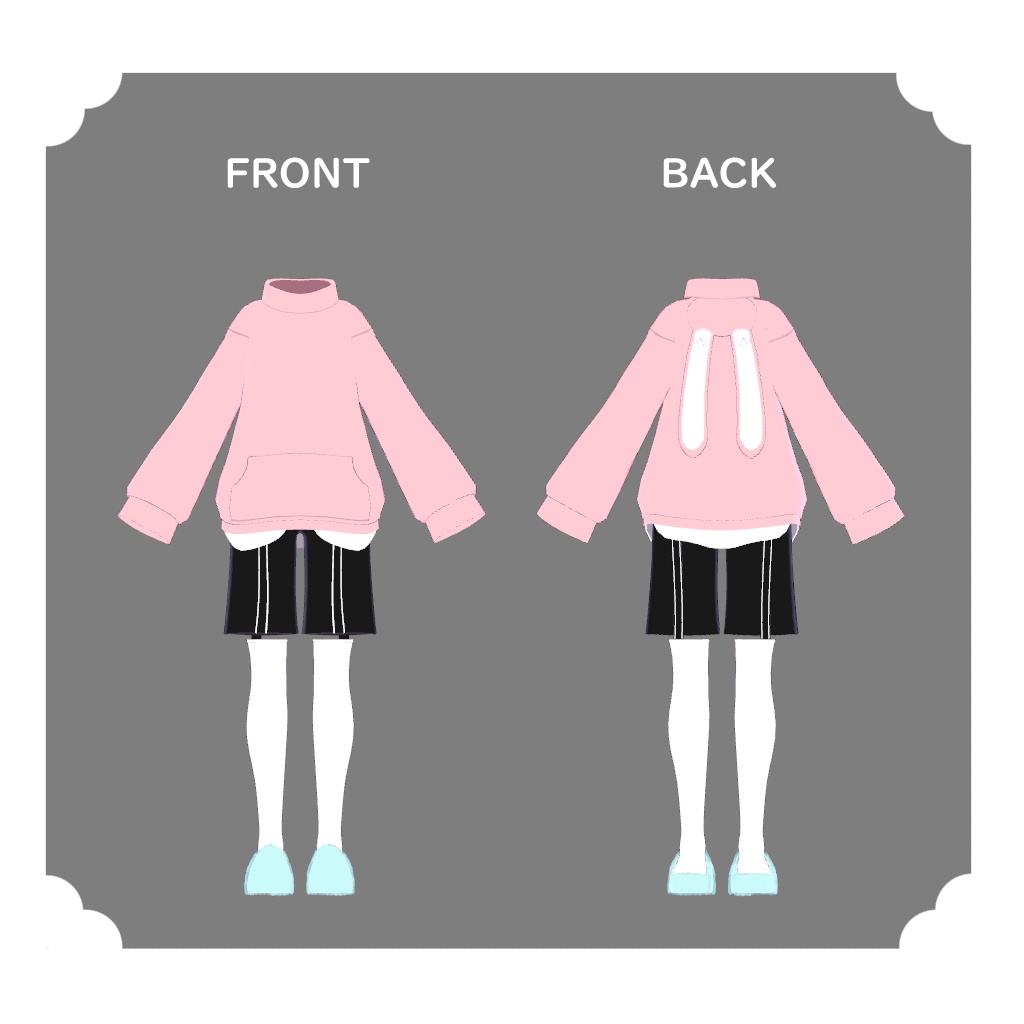 【レグニア向け衣装】タートルネックの部屋着スウェット