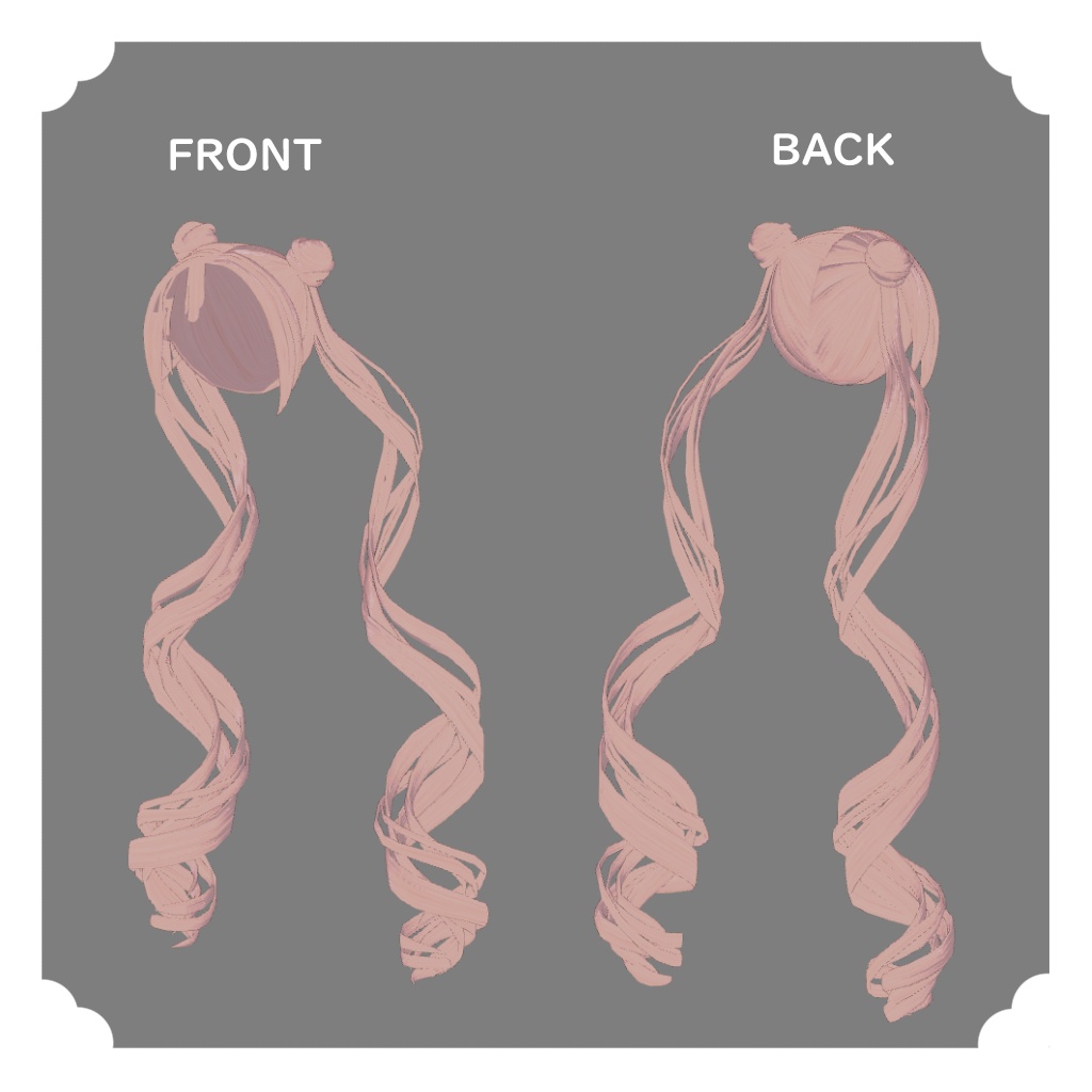 【レグニア用髪型】ツインロール (くるふわツインテール)