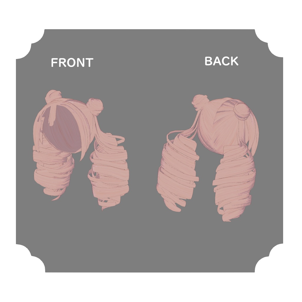 【レグニア用髪型】ツインロール (くるふわツインテール)
