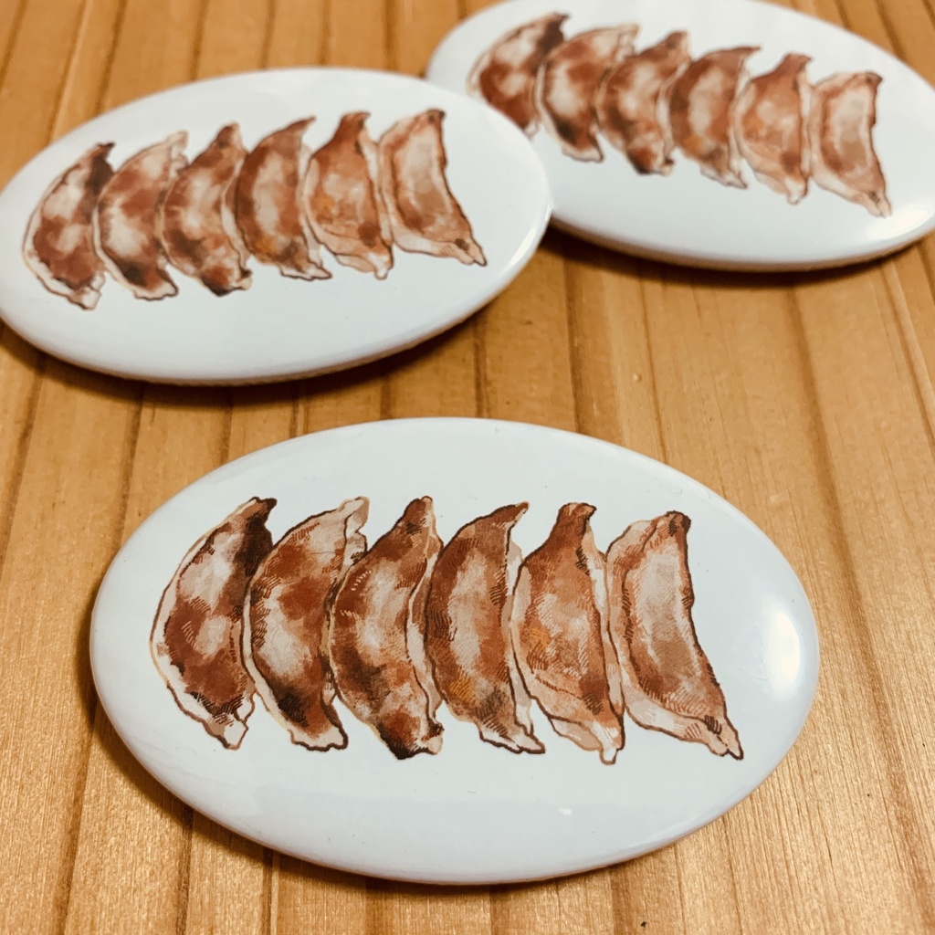 餃子缶バッジ
