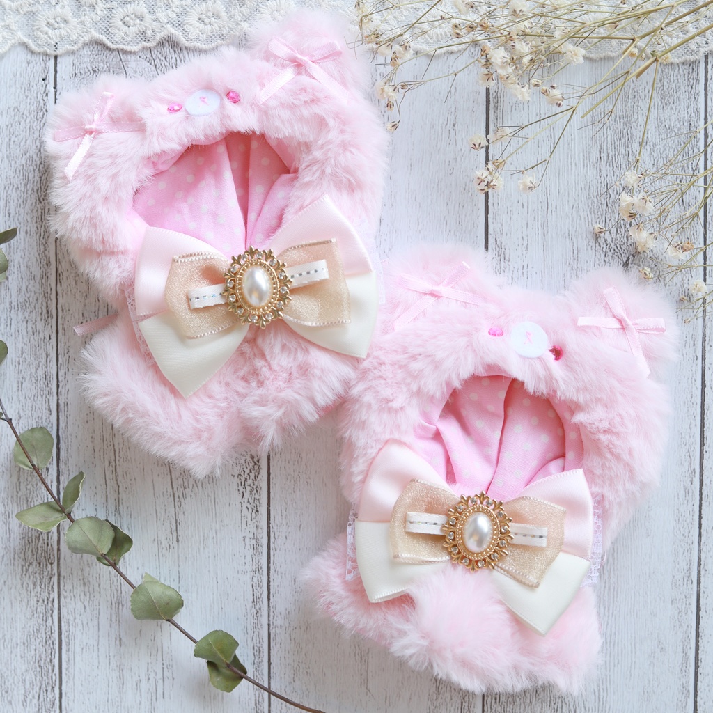 ぱすてるぴんくくまちゃんケープ.Sサイズ