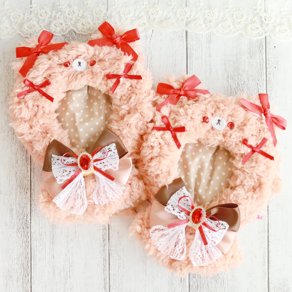 オレンジレッドくまさんケープ