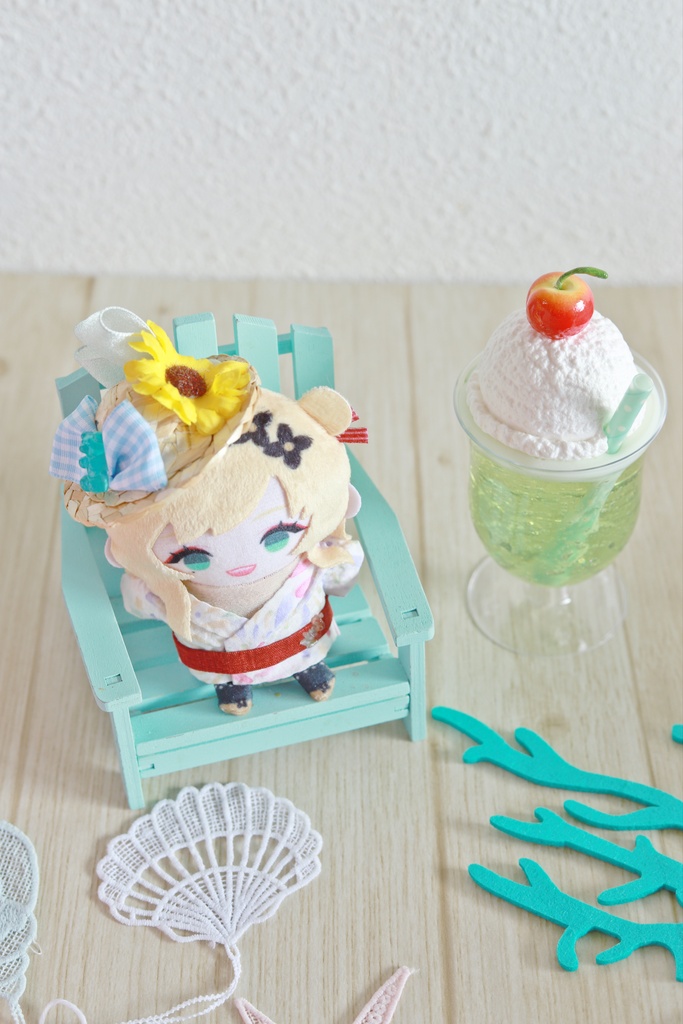 チェックリボンのひまわり帽子