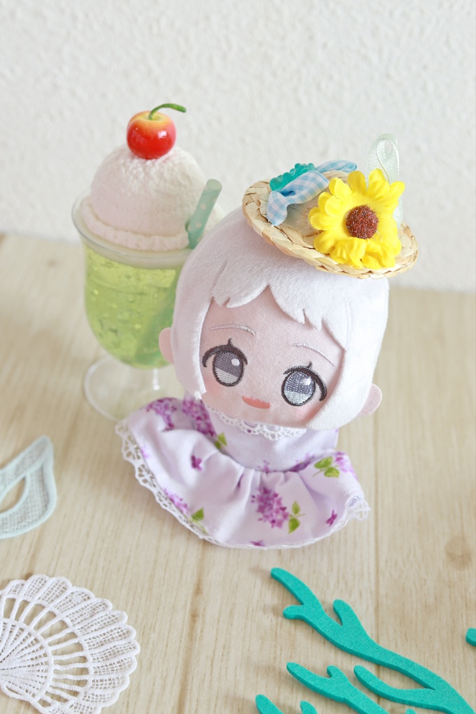 チェックリボンのひまわり帽子