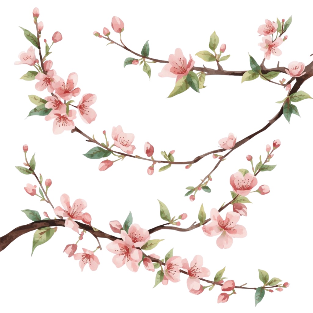 春の水彩クリップアートセット|やさしく可愛い春素材|背景透過PNG