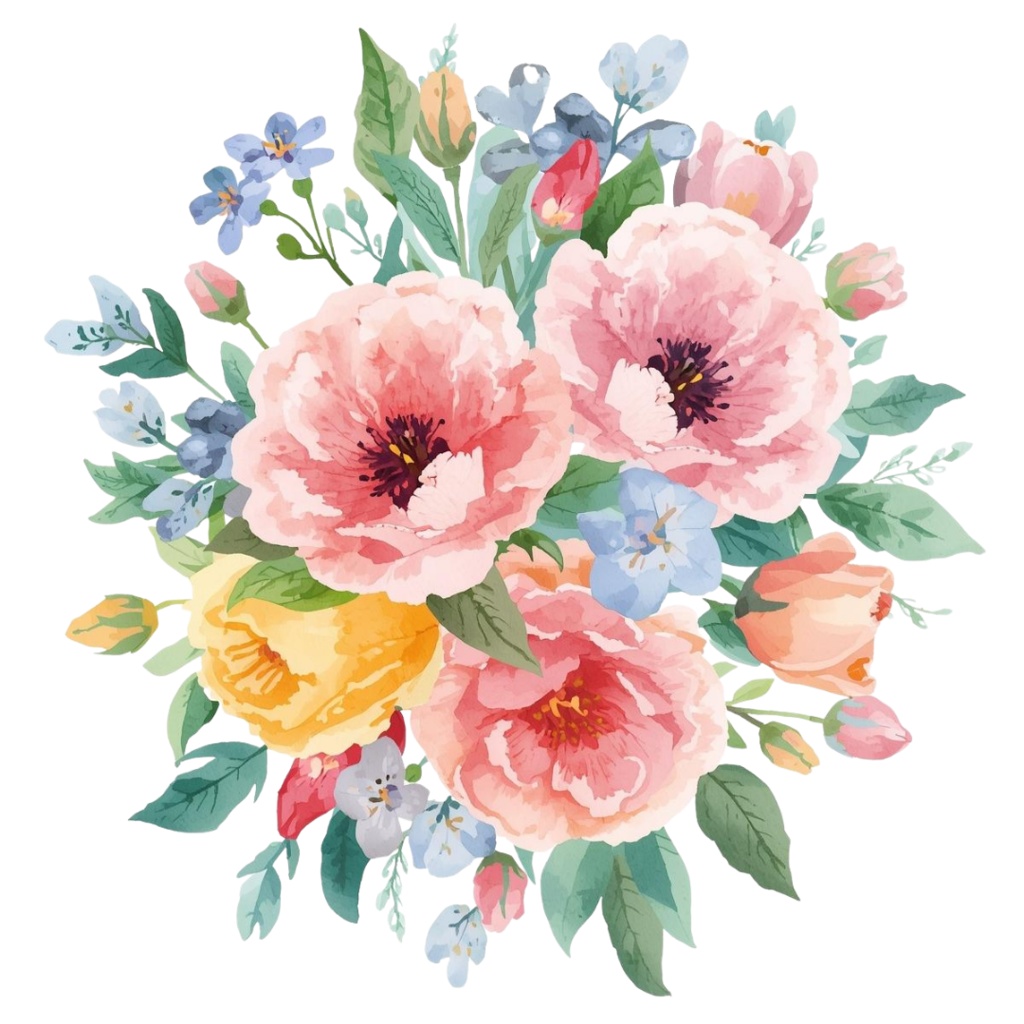 春の水彩クリップアートセット|やさしく可愛い春素材|背景透過PNG