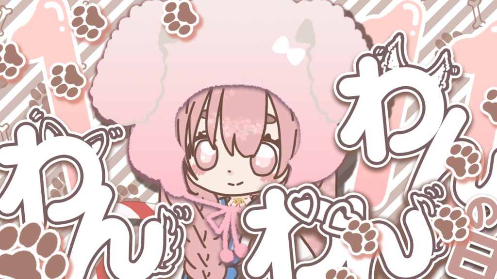 【総アイテム数126!】犬耳×帽子アイテム&犬足あとサムネイル透過素材【差分多めカラバリ5色】