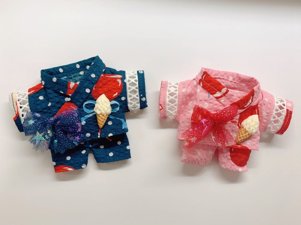 【１６センチぬいサイズ】りんごあめの甚平さんとソフトクリームセット🍦