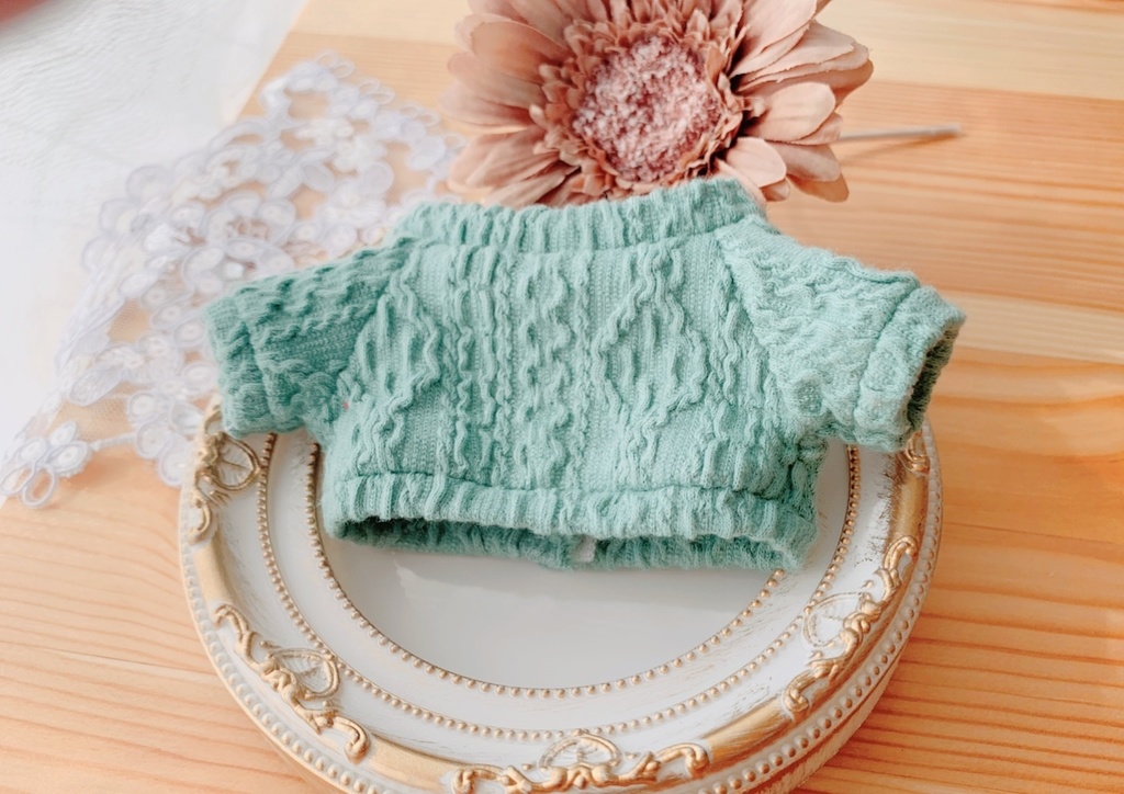 【16センチぬいサイズ】くすみブルーのセーター