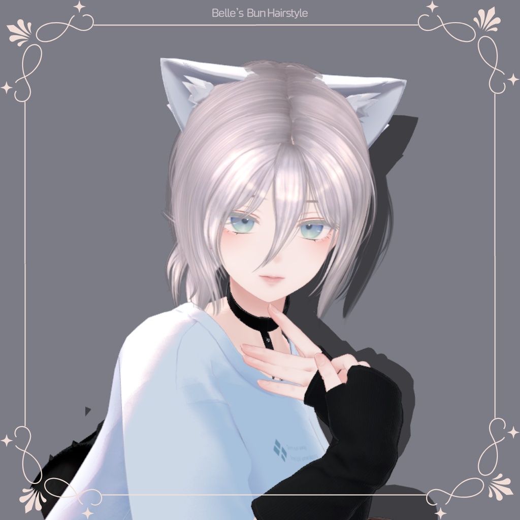 【7アバター対応】 Bun HAIR 【VRChat用ヘアモデル】