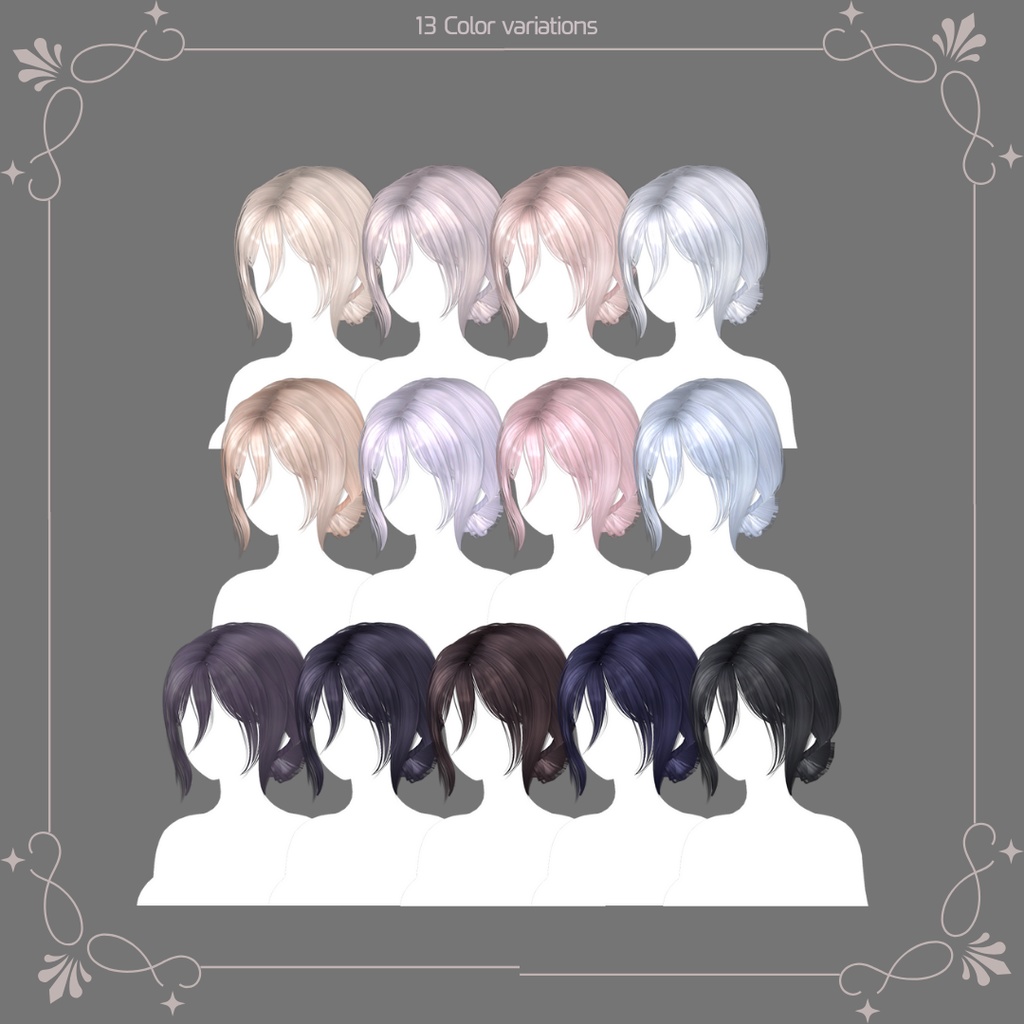 【7アバター対応】 Bun HAIR 【VRChat用ヘアモデル】