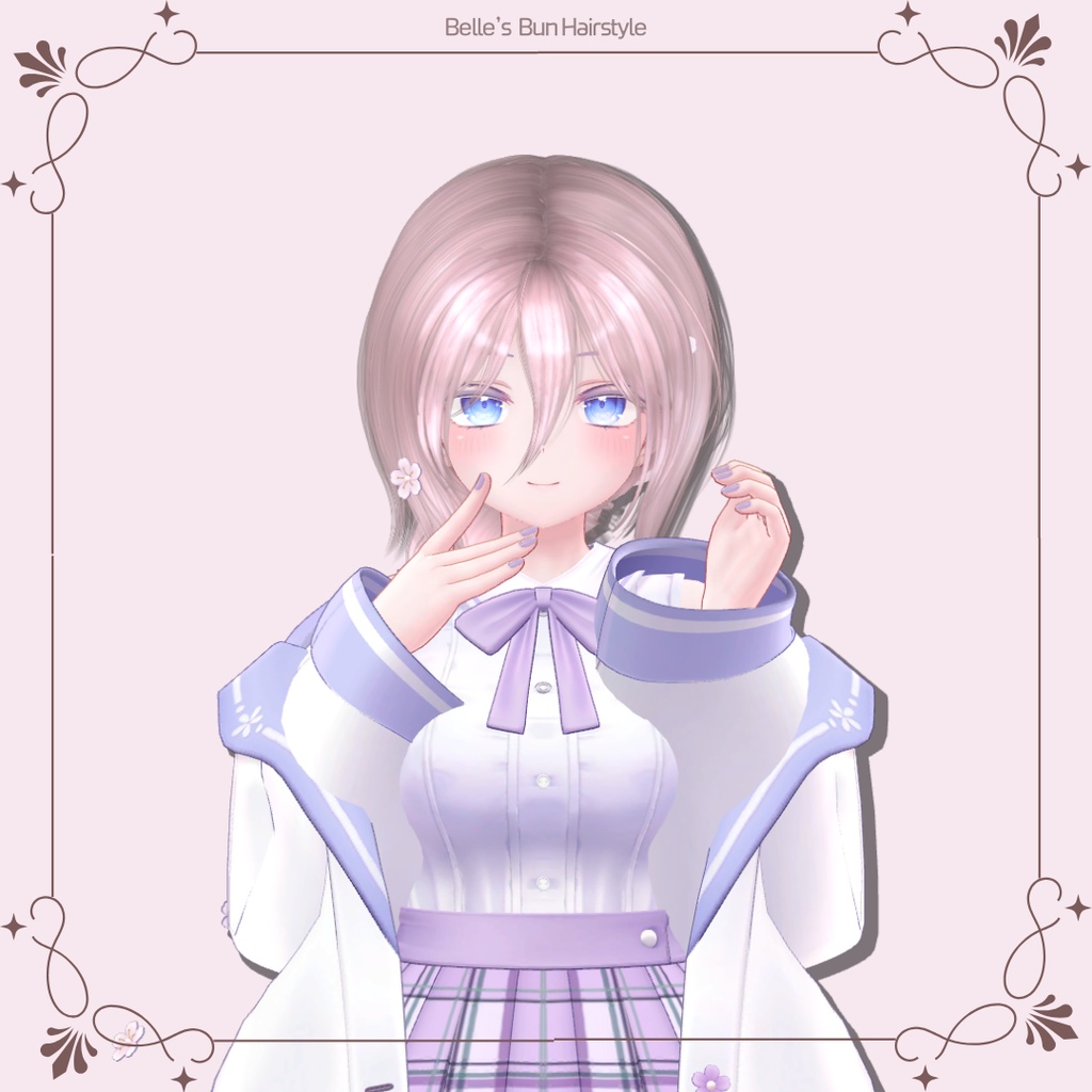 【7アバター対応】 Bun HAIR 【VRChat用ヘアモデル】