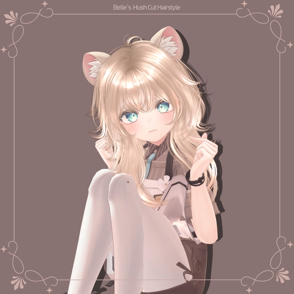 【7アバター対応】 Hush-cut HAIR 2.0【VRChat用ヘアモデル】
