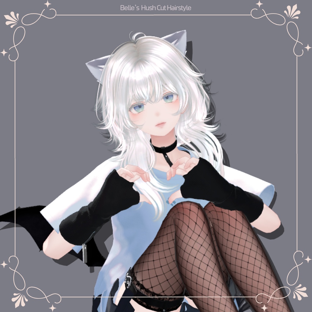 【7アバター対応】 Hush-cut HAIR 2.0【VRChat用ヘアモデル】