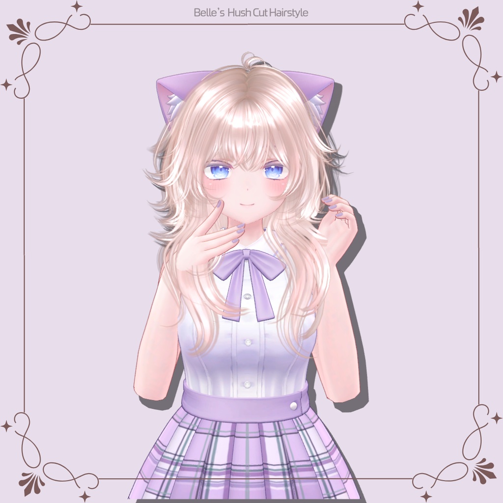 【7アバター対応】 Hush-cut HAIR 2.0【VRChat用ヘアモデル】