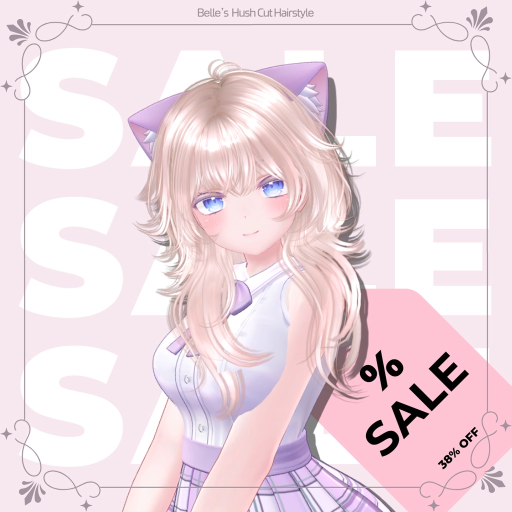 【7アバター対応】 Hush-cut HAIR 2.0【VRChat用ヘアモデル】