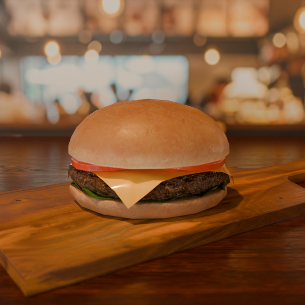 【無料】ハンバーガーセット（3Dモデル）