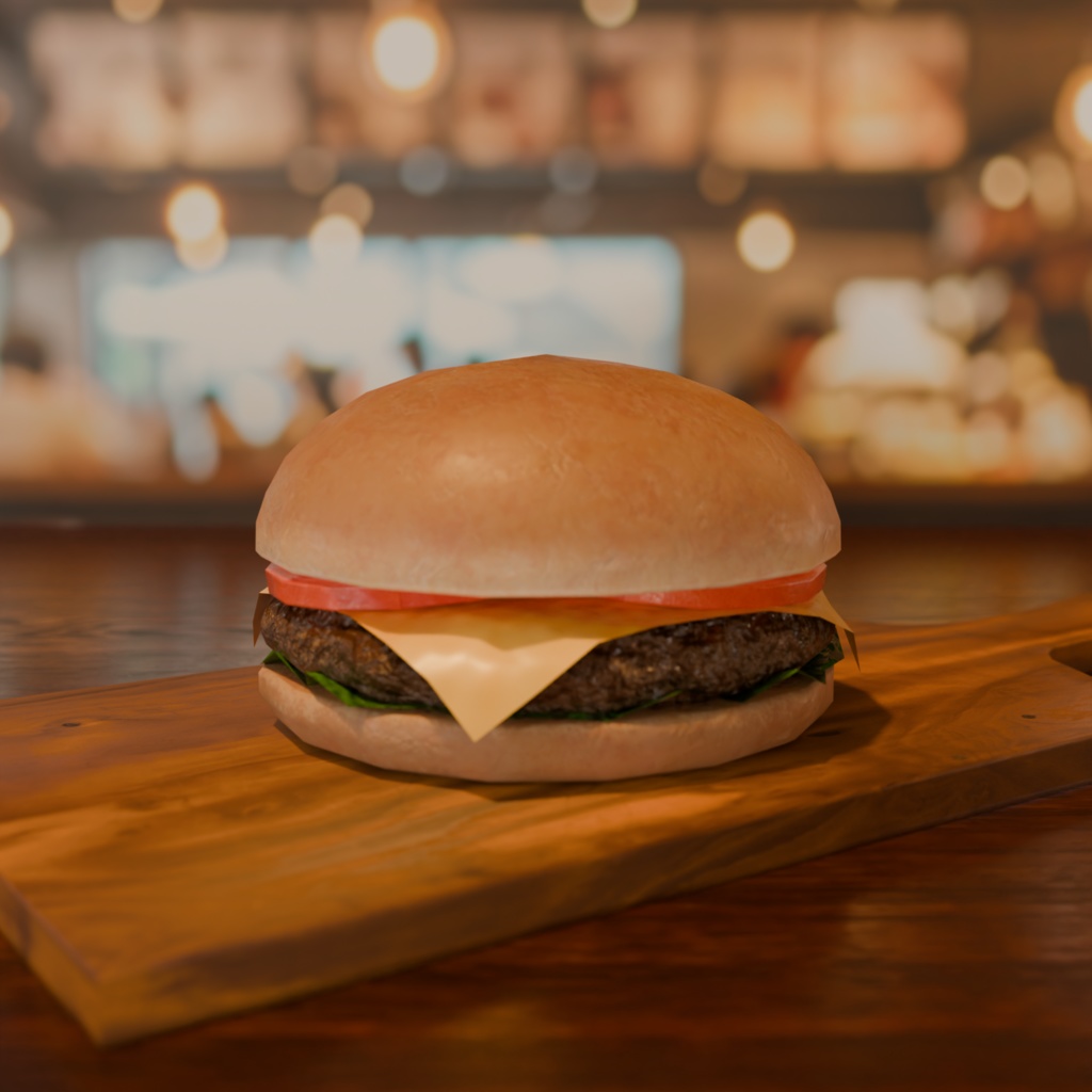 【無料】ハンバーガーセット【3Dモデル】