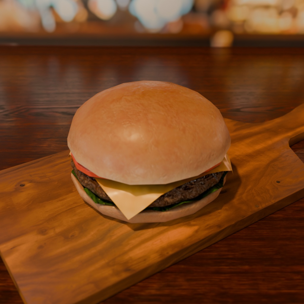 【無料】ハンバーガーセット【3Dモデル】