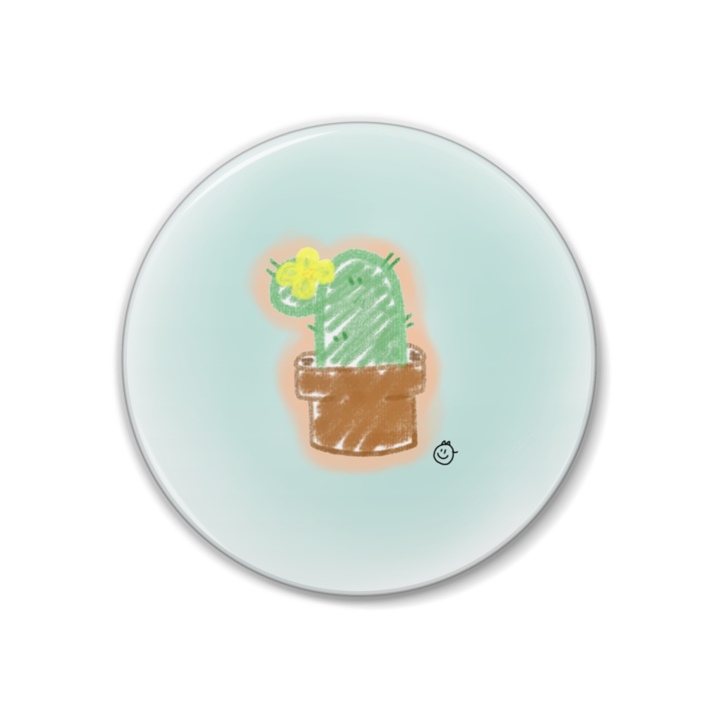 缶バッチ(花咲きサボテン)